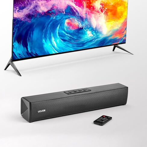 VEVOR Sound Bar للتلفزيون الذكي، 2.1 قناة، مكبرات صوت تلفزيون مدمجة مقاس 35 بوصة مع مضخم صوت مدمج لجهاز العرض، اتصال Bluetooth AUX، إعداد سهل، نظام صوت محيطي 120 وات للصوت المنزلي in Saudi Arabia