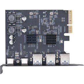 بطاقة توسيع PCIExpress سريعة السرعة إلى USB3.0 للكمبيوتر المكتبي مع 5 منافذ سهلة التركيب للخلف متوافقة مع ملحقات الكمبيوتر المكتبي in Saudi Arabia