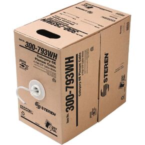 STEREN CAT6 Plenum (CMP) Cable 1000FT | ETL | Network Analyzer Test Passed | 23AWG 4Pair, Solid 550MHz Network Cable 10Gigabit UTP, Blue – Reel in Box - 300-796BL in Kuwait