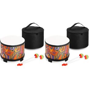 Tosnail 8 Inch Floor Tom Drum with Storage Bag and Mallets for Kids, Percussion Instrument Musical Toy for Children, Toddlers, Christmas Birthday Gift - Face Pattern in Kuwait