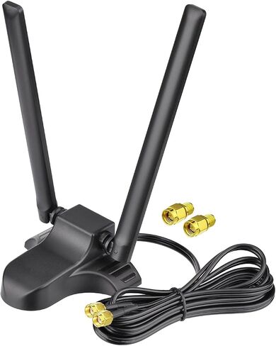 Dual Band WiFi Antenna 2.4GHz 5.8GHz RP-SMA Magnetic Base with 6.5ft Cable for Router PCIe Card Laptop Security Camera in Saudi Arabia