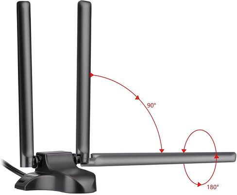 Dual Band WiFi Antenna 2.4GHz 5.8GHz RP-SMA Magnetic Base with 6.5ft Cable for Router PCIe Card Laptop Security Camera in Saudi Arabia