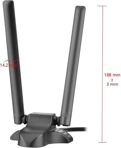 Dual Band WiFi Antenna 2.4GHz 5.8GHz RP-SMA Magnetic Base with 6.5ft Cable for Router PCIe Card Laptop Security Camera in Saudi Arabia