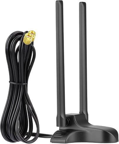 Dual Band WiFi Antenna 2.4GHz 5.8GHz RP-SMA Magnetic Base with 6.5ft Cable for Router PCIe Card Laptop Security Camera in Saudi Arabia