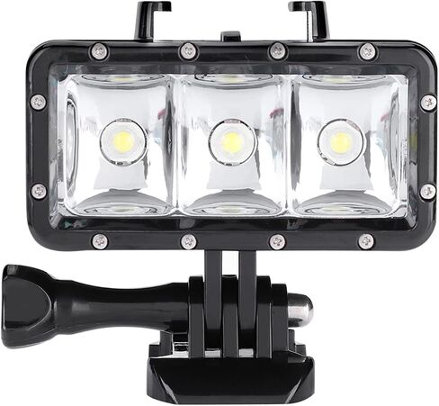 مصباح فيديو LED صغير تحت الماء من Tbest، فائق السطوع 300LM 3 أوضاع إضاءة وقت عمل طويل متوافق مع كاميرات الحركة XiaoYi للغوص ليلاً باللون الأسود in Saudi Arabia