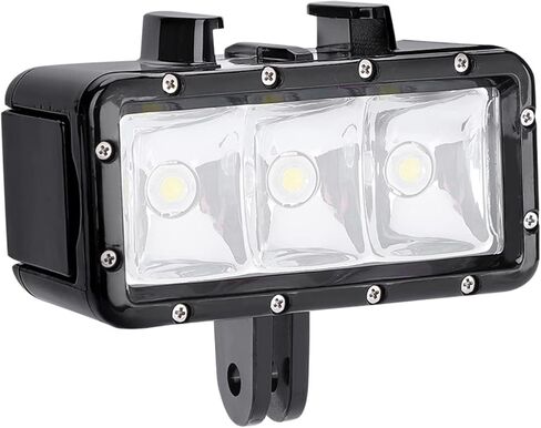 مصباح فيديو LED صغير تحت الماء من Tbest، فائق السطوع 300LM 3 أوضاع إضاءة وقت عمل طويل متوافق مع كاميرات الحركة XiaoYi للغوص ليلاً باللون الأسود in Saudi Arabia
