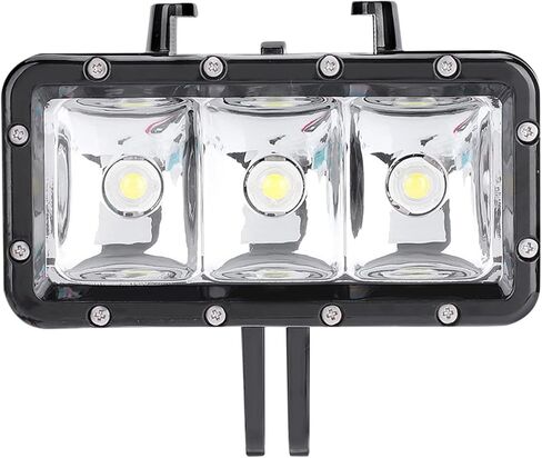 مصباح فيديو LED صغير تحت الماء من Tbest، فائق السطوع 300LM 3 أوضاع إضاءة وقت عمل طويل متوافق مع كاميرات الحركة XiaoYi للغوص ليلاً باللون الأسود in Saudi Arabia