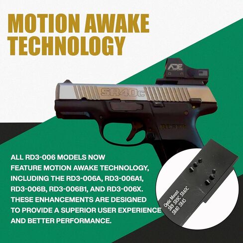 Ade Advanced Optics RD3-006X Mini Green Dot Reflex Sight - Pistol Optic with Mounting Plate for Ruger SR9, SR9C, SR40C, SR40, SR45 - Compact Green Dot Sight in Saudi Arabia