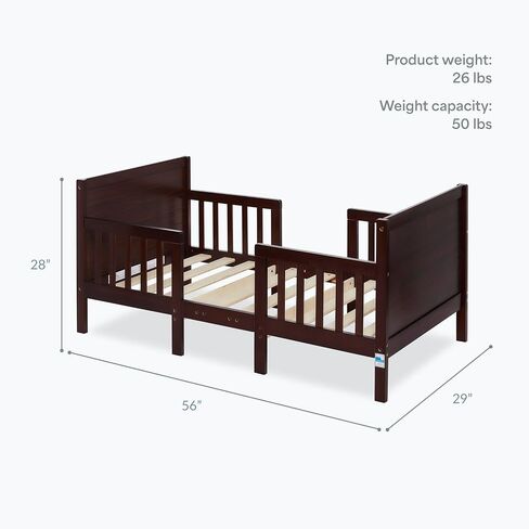Dream On Me Hudson 3-in-1 Convertible Toddler Bed, 4 Safety Guard Rails, Low-to-Floor Design, Greenguard Gold & BSA Certified, Solid New Zealand Pinewood, Converts to Chairs & Table – White in Saudi Arabia