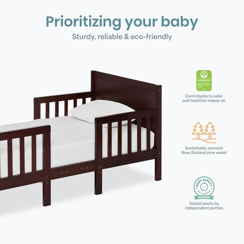 Dream On Me Hudson 3-in-1 Convertible Toddler Bed, 4 Safety Guard Rails, Low-to-Floor Design, Greenguard Gold & BSA Certified, Solid New Zealand Pinewood, Converts to Chairs & Table – White in Saudi Arabia