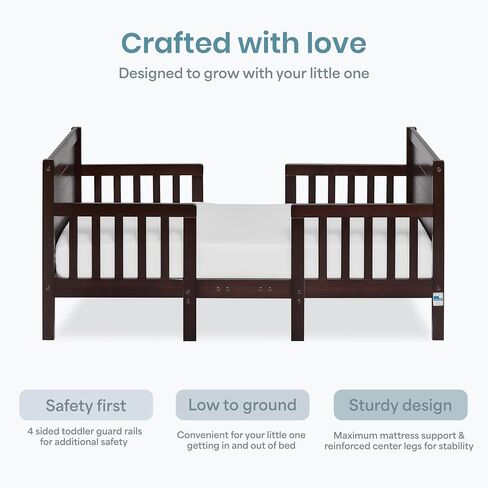 Dream On Me Hudson 3-in-1 Convertible Toddler Bed, 4 Safety Guard Rails, Low-to-Floor Design, Greenguard Gold & BSA Certified, Solid New Zealand Pinewood, Converts to Chairs & Table – White in Saudi Arabia