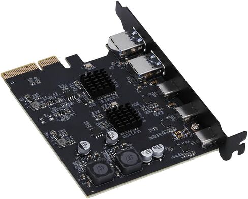 بطاقة توسيع SUNGOOYUE بسرعة 10 جيجابت في الثانية 2 النوع A 3 منافذ النوع C PCIE 4X، محول USB للحماية الذكية للوحة الأم للكمبيوتر، مناسب لأنظمة مختلفة in Kuwait