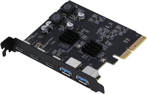 بطاقة توسيع SUNGOOYUE بسرعة 10 جيجابت في الثانية 2 النوع A 3 منافذ النوع C PCIE 4X، محول USB للحماية الذكية للوحة الأم للكمبيوتر، مناسب لأنظمة مختلفة in Kuwait