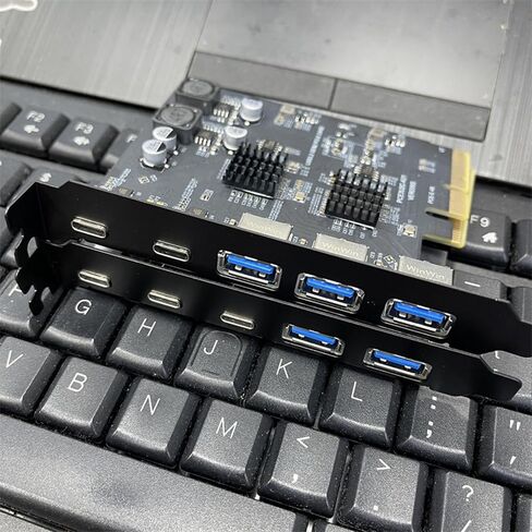 بطاقة توسيع PCIExpress سريعة السرعة إلى USB3.0 للكمبيوتر المكتبي مع 5 منافذ سهلة التركيب للخلف متوافقة مع ملحقات الكمبيوتر المكتبي in Saudi Arabia