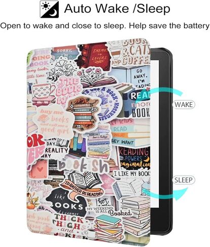 حافظة لجميع أجهزة Kindle الجديدة مقاس 6 بوصات 2024 و2022 (الجيل 11) - غطاء ذكي من جلد البولي يوريثان، إيقاظ تلقائي للنوم، حزام يد، حافظة حماية ممتازة لعشاق كتب الكتب الأساسية من Kindle Basic in Kuwait