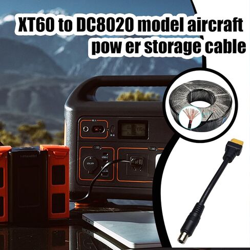 كابل محول Xt60 إلى Dc8020 - كابل شحن بالطاقة الشمسية Xt60 | SAE إلى كابلات الطاقة الشمسية 8 مم | سلك 13a 468w Xt.60 إلى Dc8020 كابلات تخزين وشحن البطارية لتطبيقات طائرات Rc in Saudi Arabia