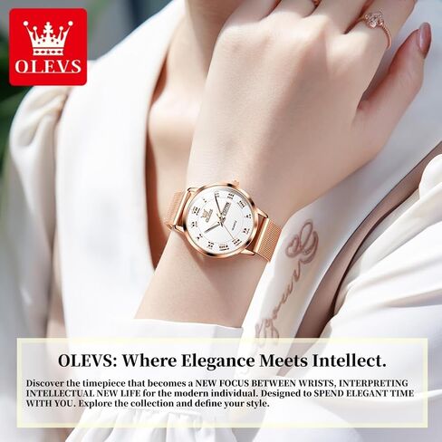 OLEVS Inexpensive Watches Women Analog Quartz Business Watch Stainless Steel Classic Waterproof Watches Unique Calendar Date Window Wrist Watch in Saudi Arabia