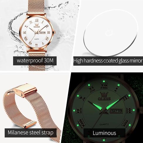 OLEVS Inexpensive Watches Women Analog Quartz Business Watch Stainless Steel Classic Waterproof Watches Unique Calendar Date Window Wrist Watch in Saudi Arabia