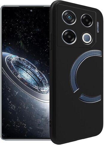 حافظة لهاتف Infinix GT 20 Pro + [عبوتان] واقي شاشة زجاجي مقوى - غطاء حماية من مادة TPU من السيليكون الشفاف الناعم المرن المقاوم للصدمات (أسود) in Saudi Arabia