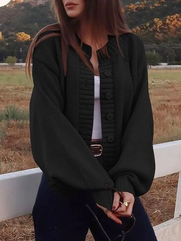 Saodimallsu Womens Long Sleeve Button أسفل Cardigan Swegents Crew Neck Open Front Ment in Saudi Arabia