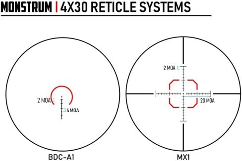 Monstrum Stealth 4x30 Fixed Magnification Scope with AO Parallax Adjustment | MX1 Reticle in Saudi Arabia