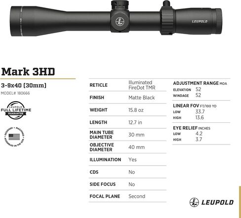 Leupold Mark 3HD 3-9x40mm Riflescope in Saudi Arabia