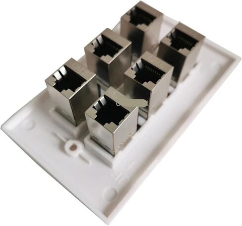 لوحة إيثرنت جاك CAT6 محمية بستة منافذ LAN أنثى إلى أنثى لوحة RJ45 in Saudi Arabia