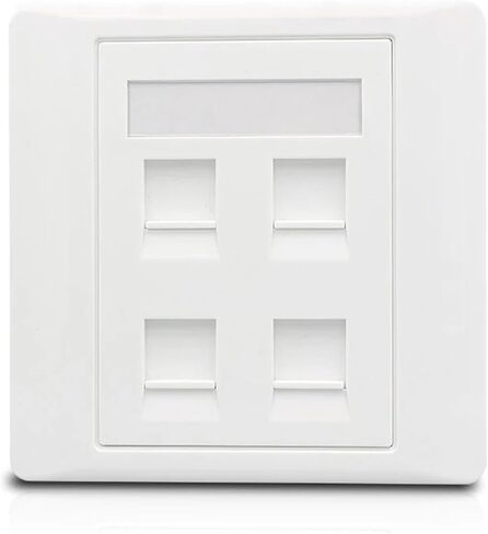 Category 6 4-Port RJ45 Internet Wall Socket Panel 86x86 mm with Four CAT.6 in Saudi Arabia