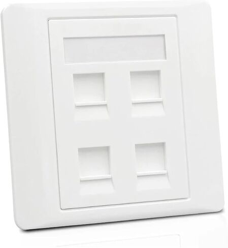 Category 6 4-Port RJ45 Internet Wall Socket Panel 86x86 mm with Four CAT.6 in Saudi Arabia