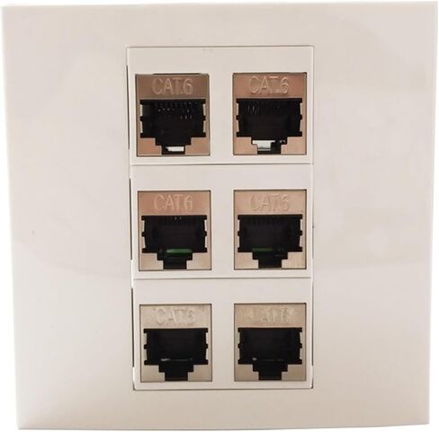6-Port محمية الإسكان CAT6 RJ45 LAN موصل سالب لوحة الحائط F/F محمية CAT.6 جاك لوحة in Kuwait