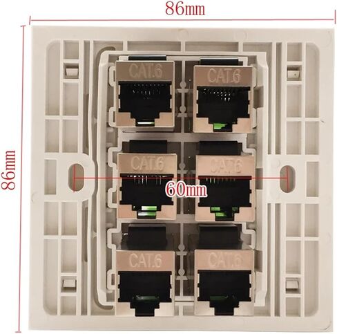 6-Port محمية الإسكان CAT6 RJ45 LAN موصل سالب لوحة الحائط F/F محمية CAT.6 جاك لوحة in Kuwait