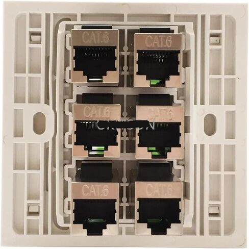 6-Port محمية الإسكان CAT6 RJ45 LAN موصل سالب لوحة الحائط F/F محمية CAT.6 جاك لوحة in Kuwait