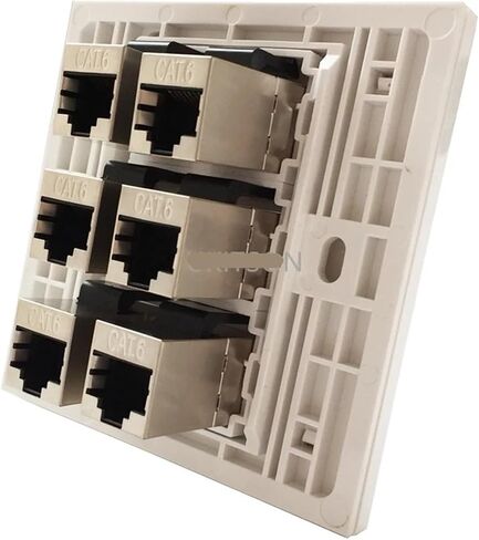 6-Port محمية الإسكان CAT6 RJ45 LAN موصل سالب لوحة الحائط F/F محمية CAT.6 جاك لوحة in Kuwait