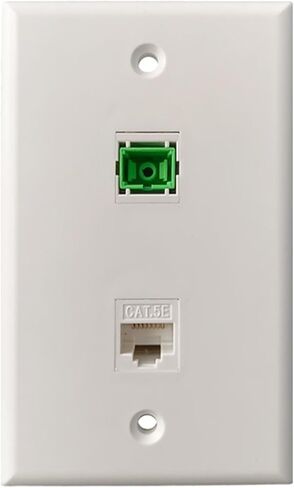 SC Fiber Optic US Wall Mount Panel SC-SC with CAT5E RJ45 Female LAN Straight-Through Socket Panel in Saudi Arabia