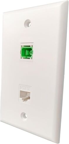 SC Fiber Optic US Wall Mount Panel SC-SC with CAT5E RJ45 Female LAN Straight-Through Socket Panel in Saudi Arabia
