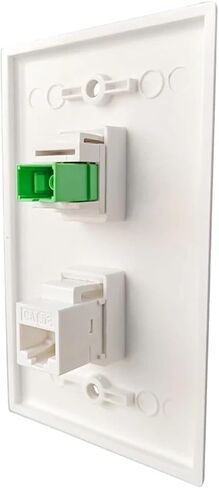SC Fiber Optic US Wall Mount Panel SC-SC with CAT5E RJ45 Female LAN Straight-Through Socket Panel in Saudi Arabia