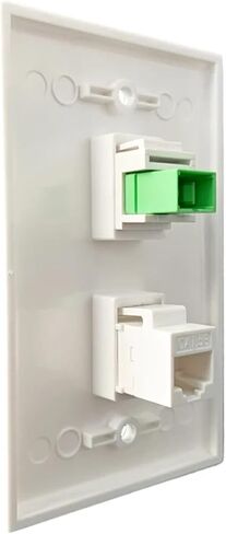 SC Fiber Optic US Wall Mount Panel SC-SC with CAT5E RJ45 Female LAN Straight-Through Socket Panel in Saudi Arabia
