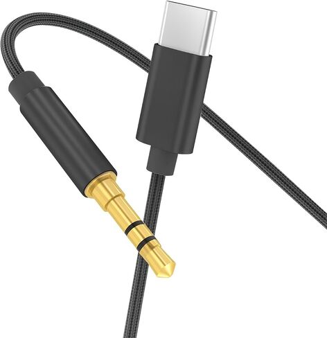 1PACK كابل USB C إلى 3.5 ملم صوت Aux Jack - 3.3ft Type-C إلى 3.5 ملم سماعة رأس وسلك ستيريو للسيارة، متوافق مع iPhone 16 Pro Max، 15 Pro Max، S24 S23 S22 S21، iPad Pro أسود in Saudi Arabia