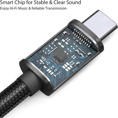 1PACK كابل USB C إلى 3.5 ملم صوت Aux Jack - 3.3ft Type-C إلى 3.5 ملم سماعة رأس وسلك ستيريو للسيارة، متوافق مع iPhone 16 Pro Max، 15 Pro Max، S24 S23 S22 S21، iPad Pro أسود in Saudi Arabia