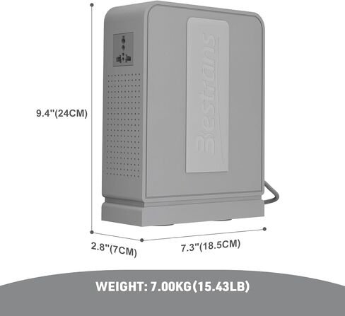 Step-Up Transformer110V to 220V,Heavy Duty 110v to 220v Converter,High Power 3000W Power Transformerwith 2 Outlets for 220V Asian/European Appliances, U.S. Use, Light Grey in Saudi Arabia