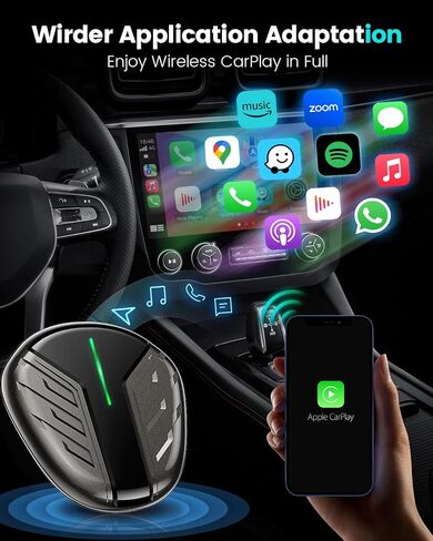 محول CarPlay اللاسلكي لجهاز iPhone - 2025 ترقية محول تشغيل السيارة بدون زمن الوصول، اتصال سريع يحول سلك المصنع إلى التوصيل والتشغيل اللاسلكي لسيارات Apple iOS 10+ من 2017 in Saudi Arabia