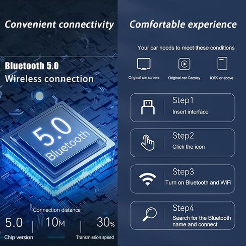 محول Carplay اللاسلكي لـ Subaru Ascent 2019 2020 2021 2022 2023 2024، محول Carplay اللاسلكي يحول CarPlay السلكي إلى التوصيل اللاسلكي والتشغيل اتصال مستقر سريع، C-رمادي in Saudi Arabia
