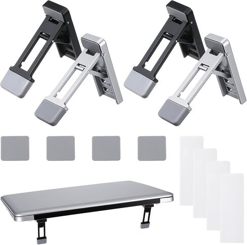 4 Pcs Portable Laptop Stand for Desk Foldable Keyboard Riser Stand Ergonomic Computer Keyboard Lift with Anti-Slip Pads Adjustable Tilt Self-Adhesive Keyboards Riser Feet for Laptop Most Keyboards in Saudi Arabia