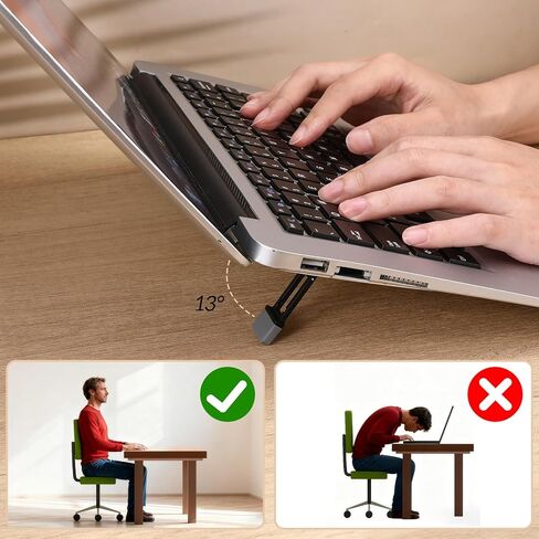 4 Pcs Portable Laptop Stand for Desk Foldable Keyboard Riser Stand Ergonomic Computer Keyboard Lift with Anti-Slip Pads Adjustable Tilt Self-Adhesive Keyboards Riser Feet for Laptop Most Keyboards in Saudi Arabia