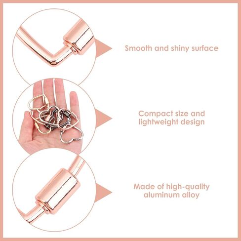 8 Pcs Multi-Color Heart Shaped Carabiner Lock Keychain Clips, Lightweight Anodized Aluminum Heart Carabiner with Secure Screw Lock for Keys, DIY Jewelry, Camping, Hiking in Kuwait