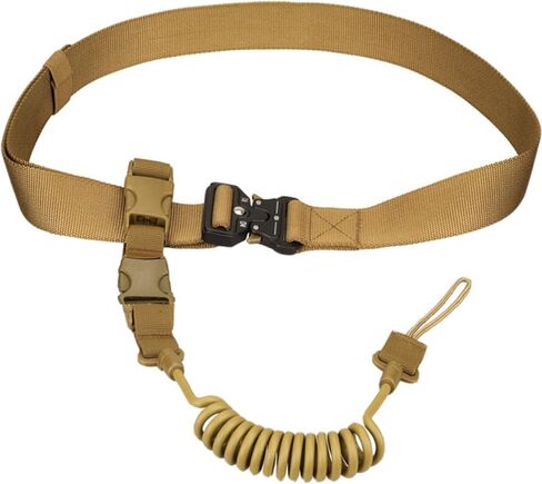 Tactical 3 Color Pistol Retention Lanyard for Military Police Law Enforcement Security - Spring Strap Anti-Loss Elastic Coil Lanyard with Detachable Buckle for Belt MOLLE Backpack in Saudi Arabia