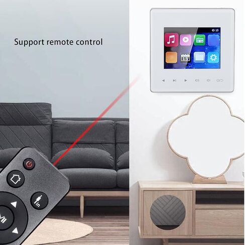 PUSOKEI Wall Mount Music Amplifier, 2.8 inch Smart Ceiling Speaker Background Music Controller with HD Touch Screen, Bluetooth, FM Radio, Timer and Multi Format Support in Saudi Arabia