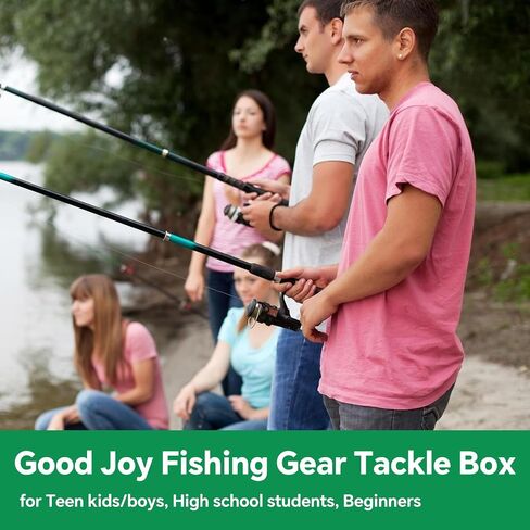 صندوق معالجة معدات الصيد Good Joy يقتصر على التخليص لعيد الميلاد، 15 نوعًا - بما في ذلك الطعوم البلاستيكية الناعمة المصممة فرنسيًا، مجموعة الملحقات الأساسية المجانية بالجملة، هدية/هدايا للأطفال المراهقين والأولاد المبتدئين in Kuwait