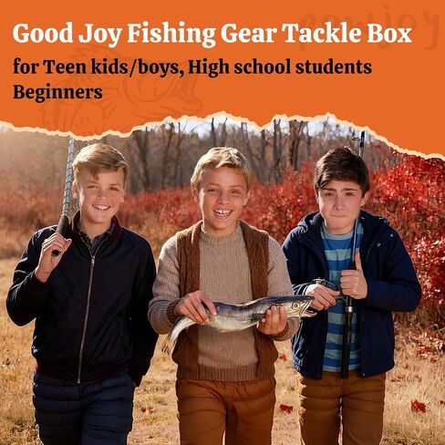 صندوق معالجة معدات الصيد Good Joy يقتصر على التخليص لعيد الميلاد، 15 نوعًا - بما في ذلك الطعوم البلاستيكية الناعمة المصممة فرنسيًا، مجموعة الملحقات الأساسية المجانية بالجملة، هدية/هدايا للأطفال المراهقين والأولاد المبتدئين in Kuwait