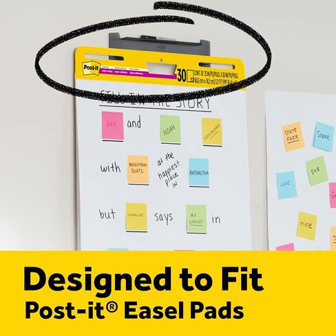 وسادة حامل لاصقة للغاية من Post-it، رائعة للمعلمين والطلاب الافتراضيين، 25 × 30 بوصة، بيضاء مع شبكة، 30 ورقة/وسادة، 4 وسادات/عبوة (560 VAD 4PK) in Kuwait